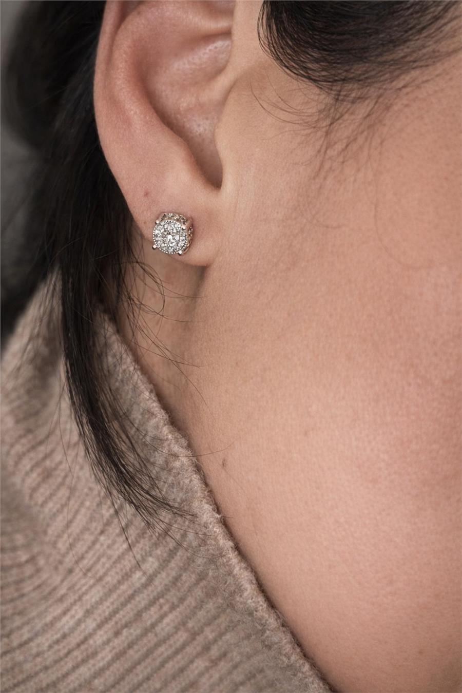 Jayla02 Taşlı Silver Küpe