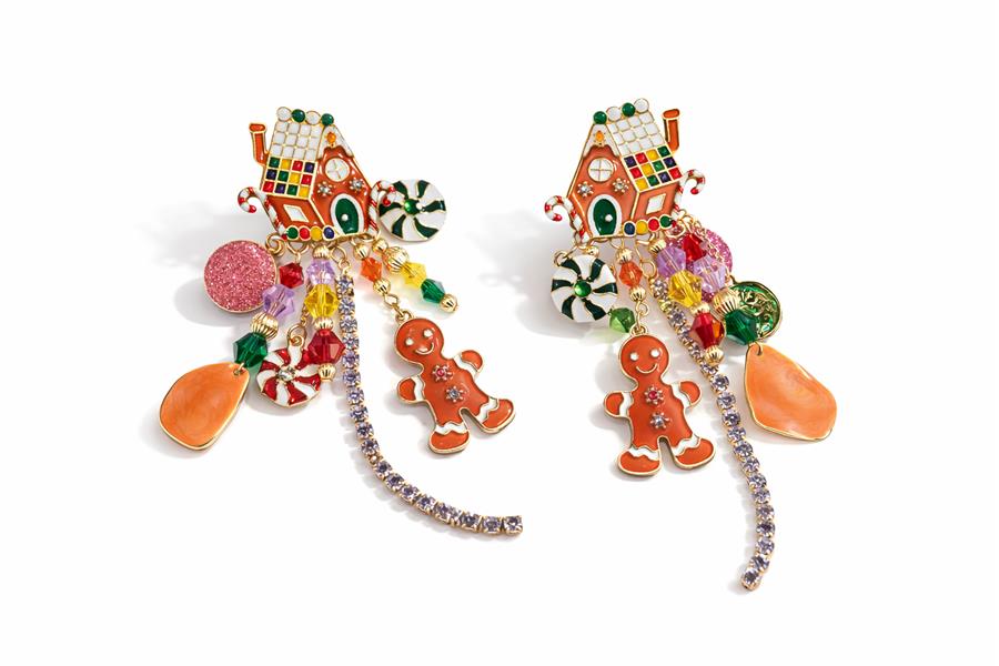 Cleo Kurabiye Adam Figürlü Yeni Yıl Temalı Küpe