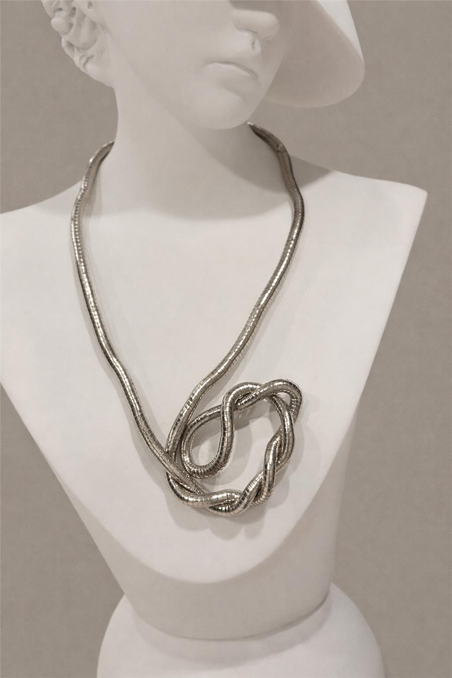 Ada01 Bükülebilir Silver Çelik Kolye