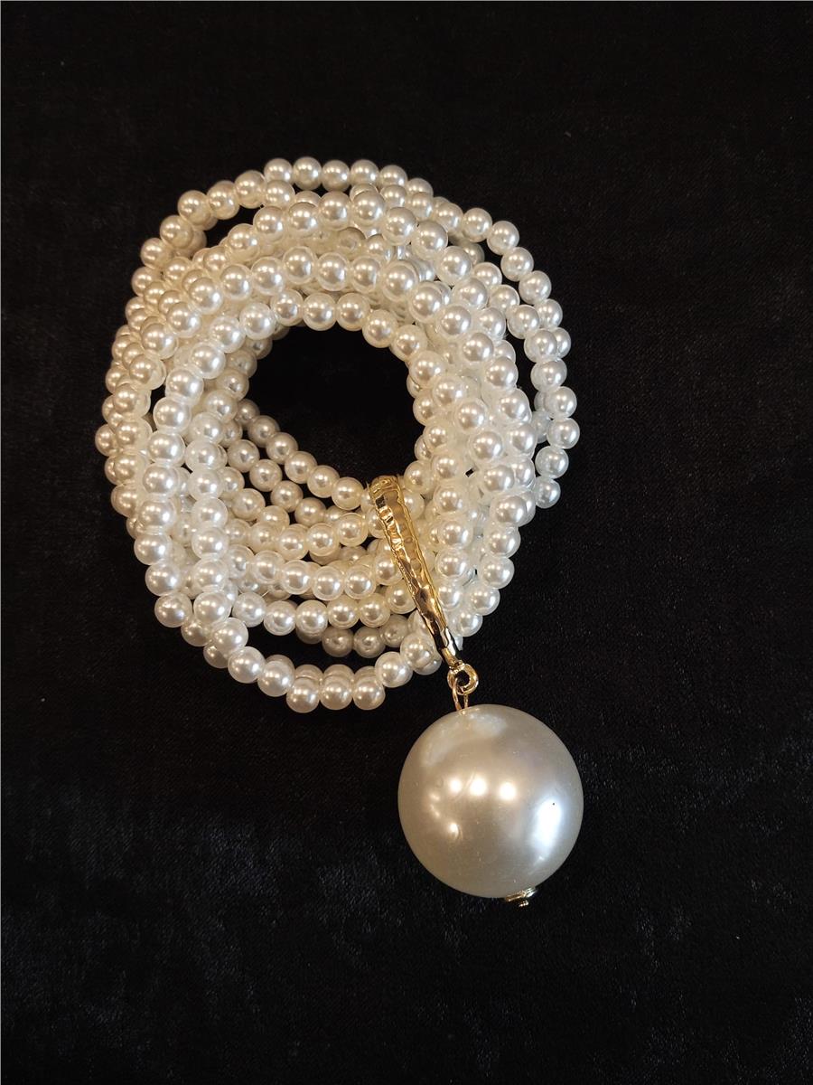 Lona Çoklu İncili Elastik Bileklik