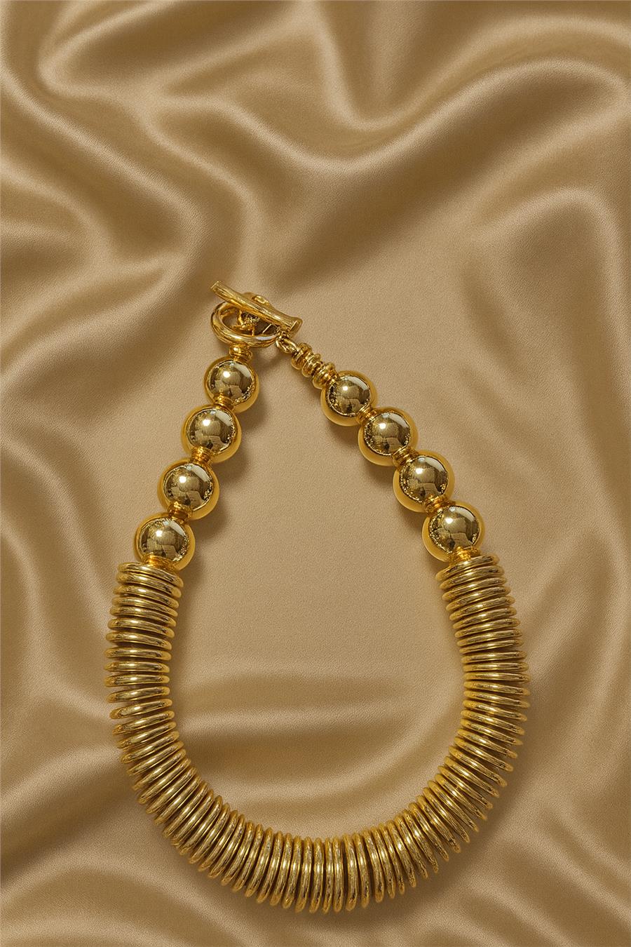 Margaret Gold Boncuklu İri Kolye