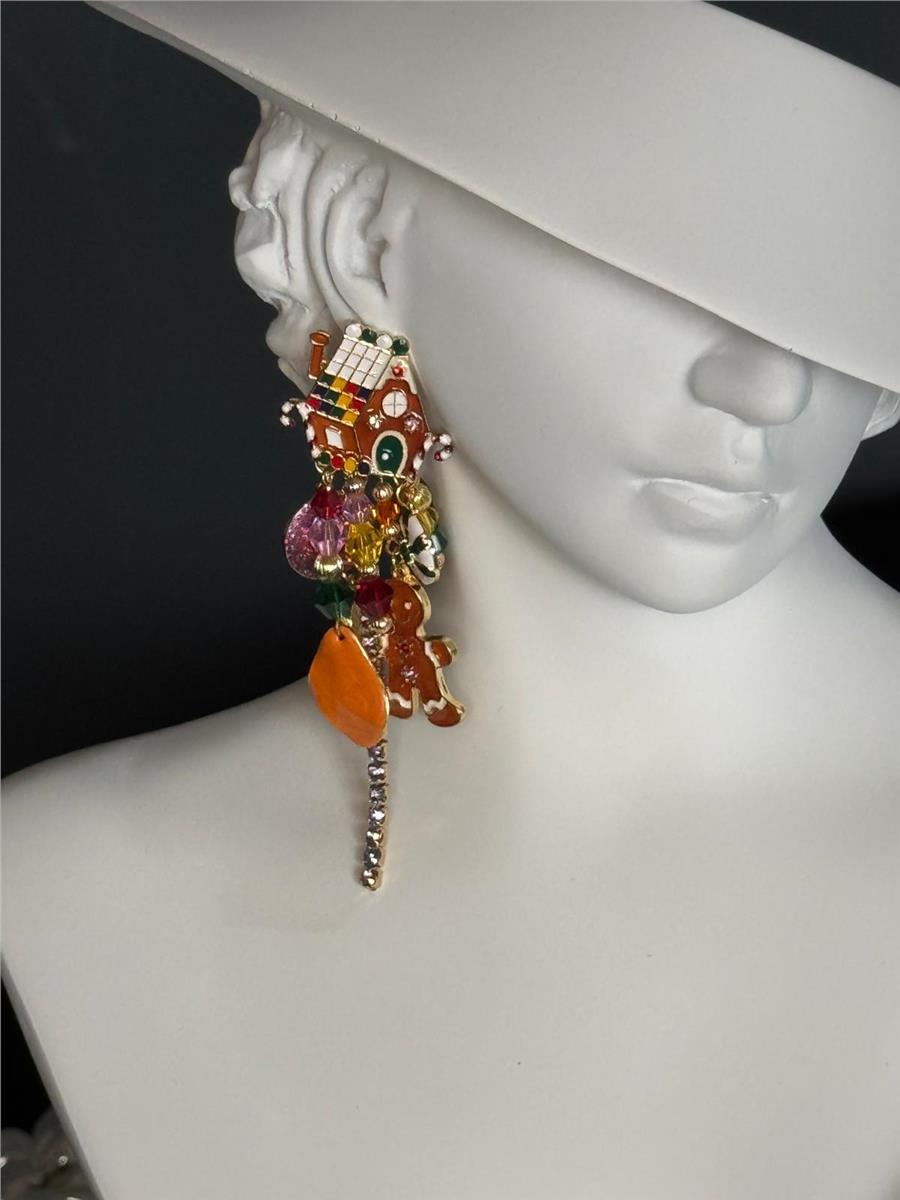 Cleo Kurabiye Adam Figürlü Yeni Yıl Temalı Küpe