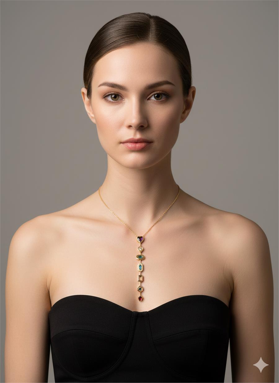 Queen2 Farklı Renk ve Şekilli Minimal Sarkıt Kolye