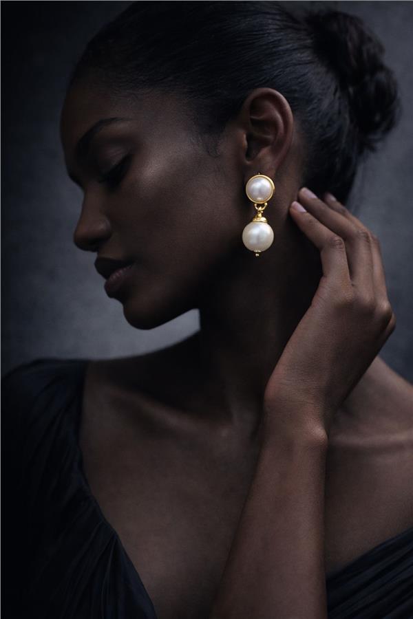 Alberta Gold Detaylı İnci Küpe