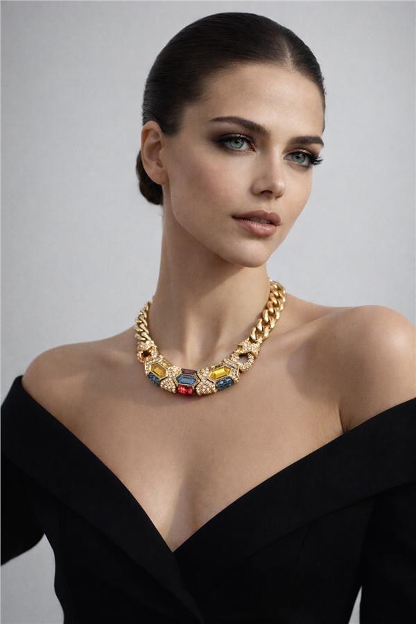 Layana Renkli Taşlı Lüks Kolye