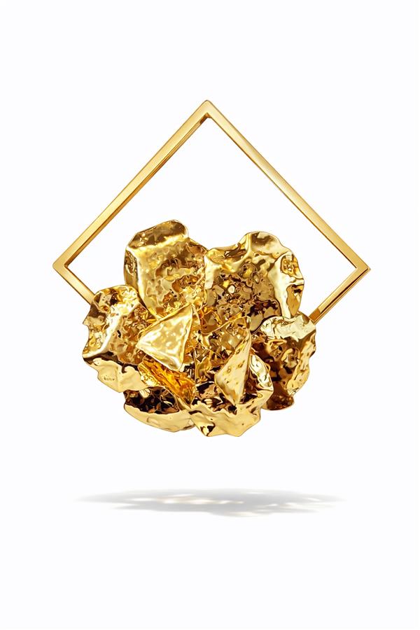 Quera Geometrik Şekilli Çiçek Figürlü XL Küpe