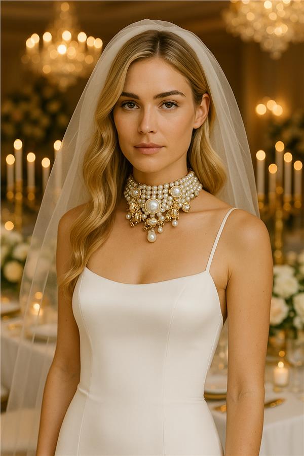 Sadie İncili Şık Choker