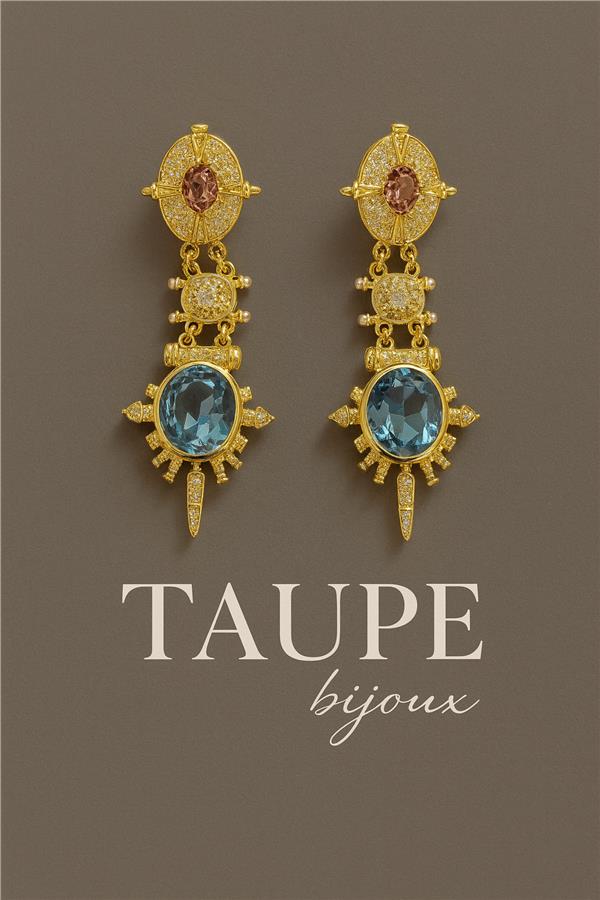 Ines Gold Renkli Taşlı Şık Küpe