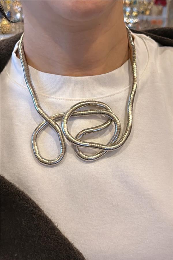 Ada01 Bükülebilir Silver Çelik Kolye