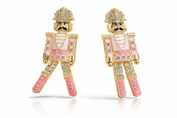 Valery Pembe Kurşun Asker Figürlü Küpe