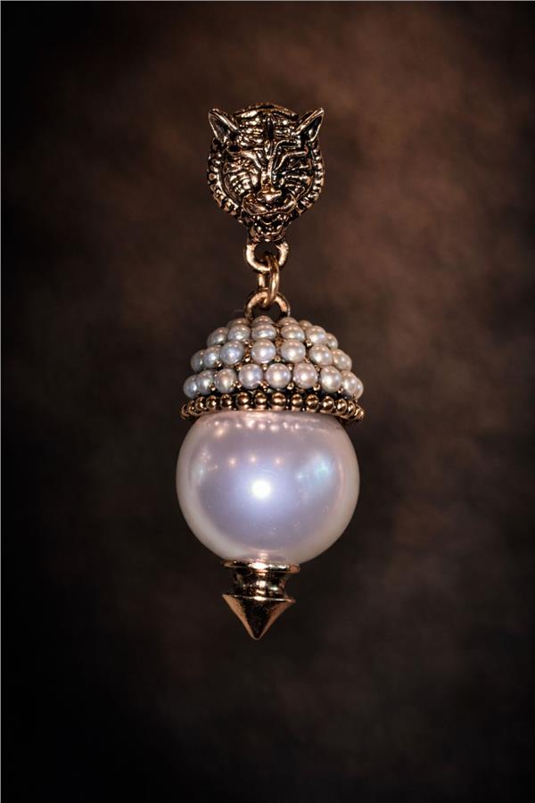 Faylinn İncili Gold Küpe