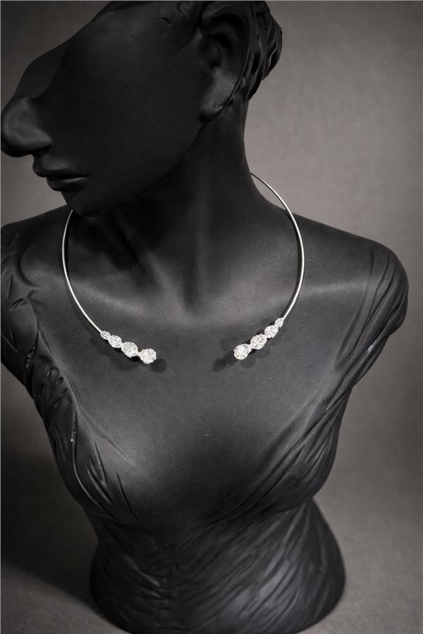 Bert Zirkon Taş Detaylı Çelik Kasnak Kolye