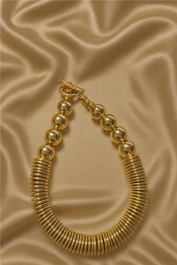 Margaret Gold Boncuklu İri Kolye