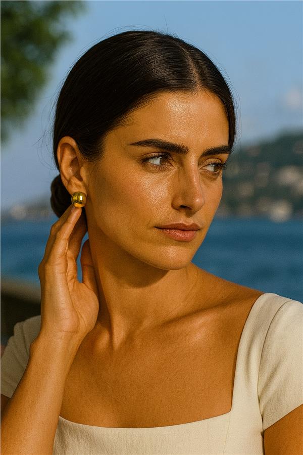 Sierra03 Gold Renk Topçuk Küpe